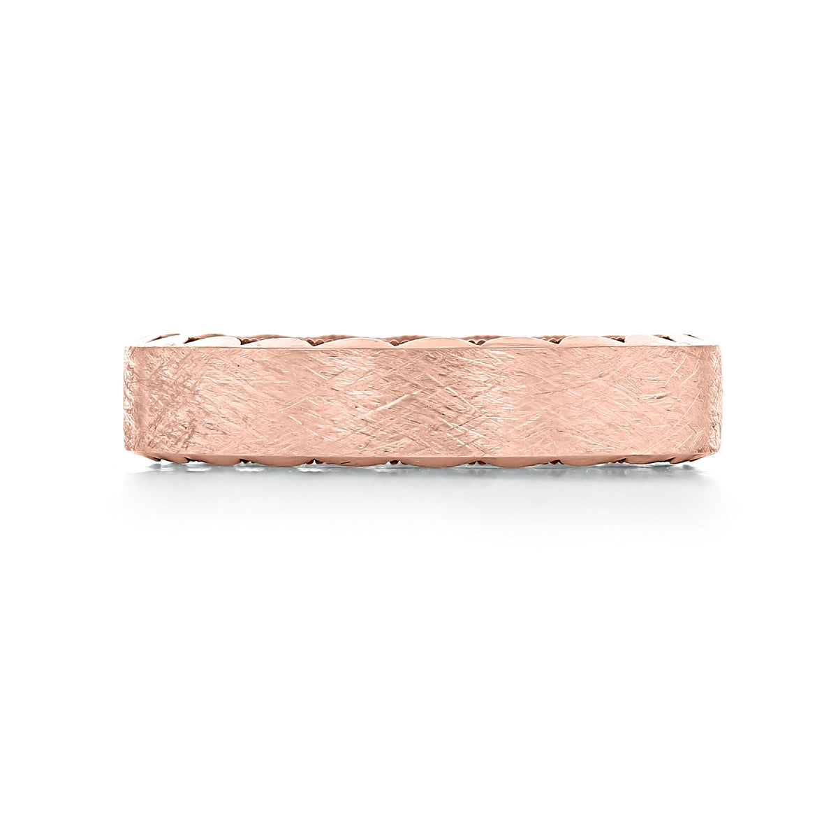 Tacori Sculpted Crescent | Wedding Band - 105-5RB in rose gold with a textured, brushed finish, sculpted crescent details, and scalloped edges.