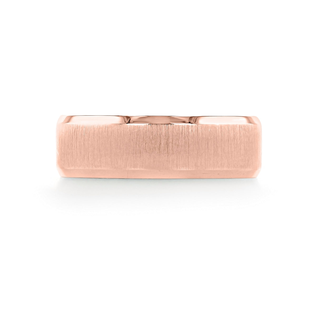 Sculpted Crescent | Wedding Band - 107-7RS by Tacori in rose gold with a flat profile and a brushed finish.