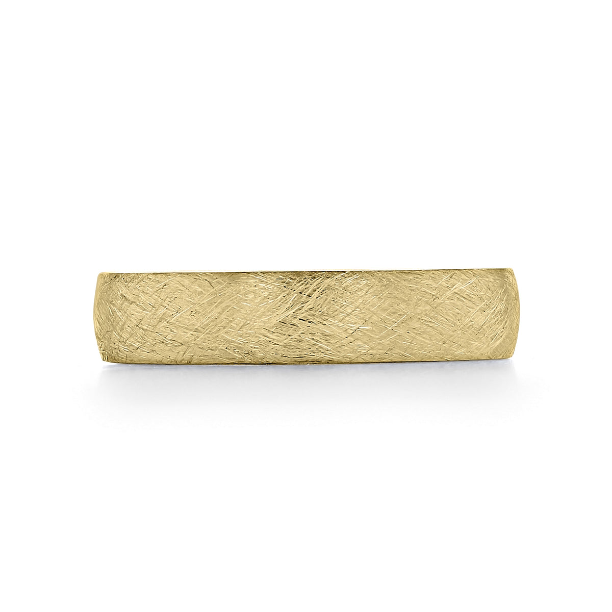 Yellow gold Sculpted Crescent | Wedding Band - 111-5YB featuring a textured, brushed surface.