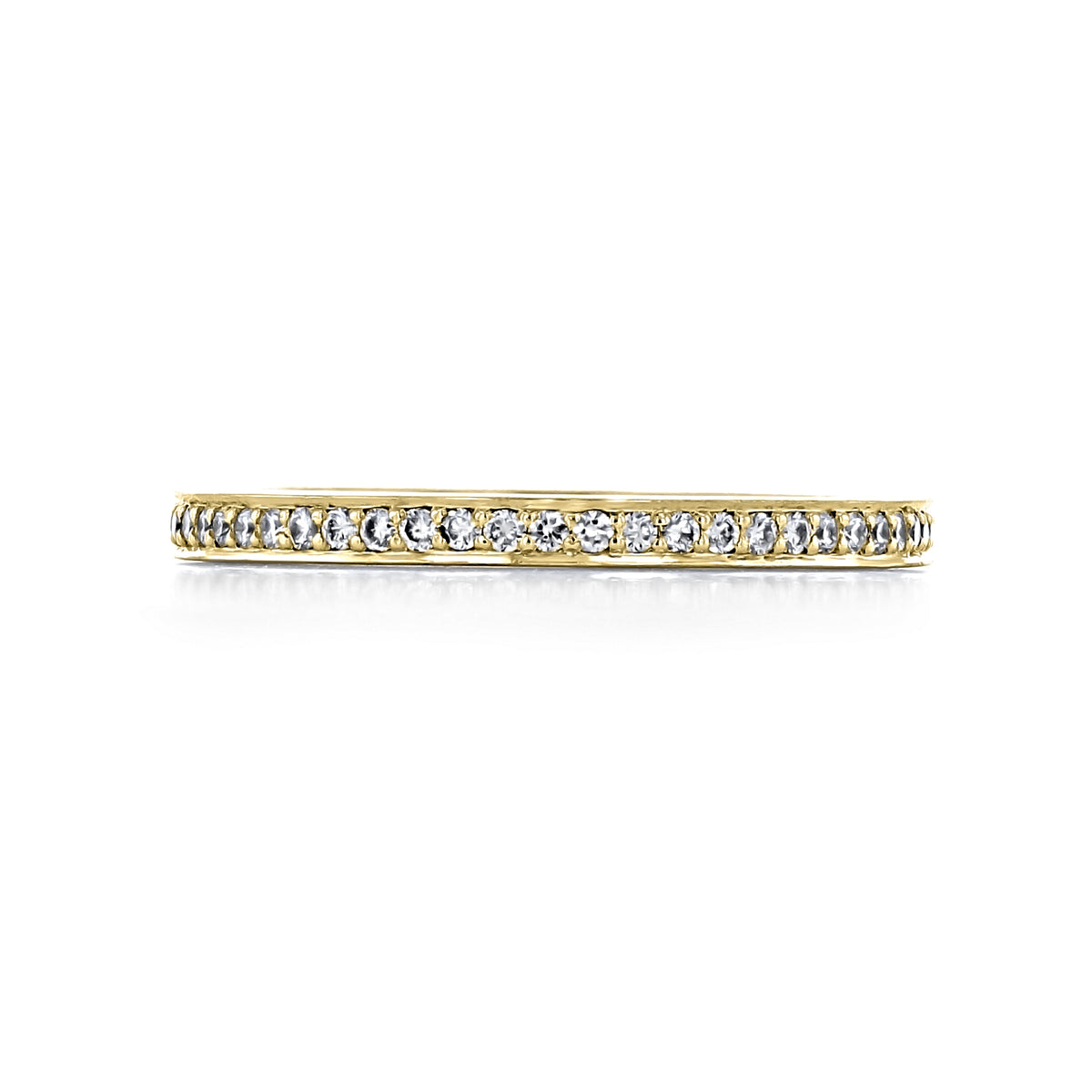 Dantela | Diamond Band - 2630BSMPY, a yellow gold eternity band featuring a continuous row of pavé-set round diamonds.