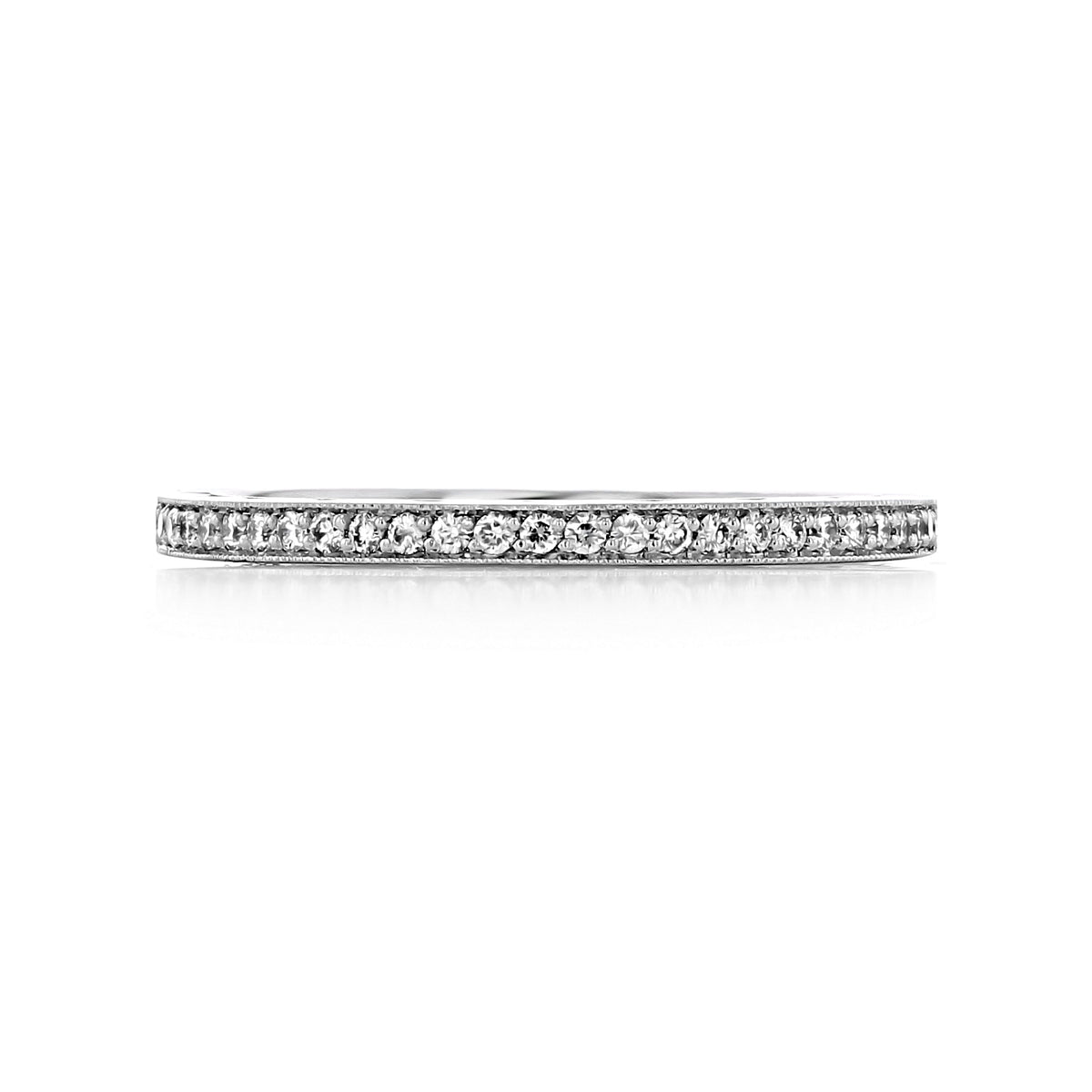Tacori Sculpted Crescent | Diamond Band - 2649-15B12W, a silver-tone eternity band featuring a continuous row of pavé set round diamonds.