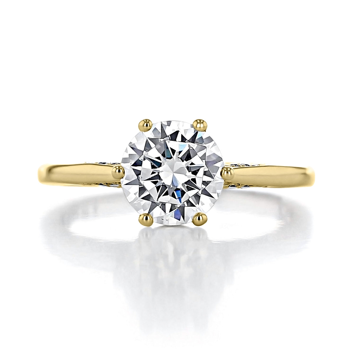 Simply Tacori round solitaire engagement ring (2650RD75Y) in yellow gold with a six-prong design.