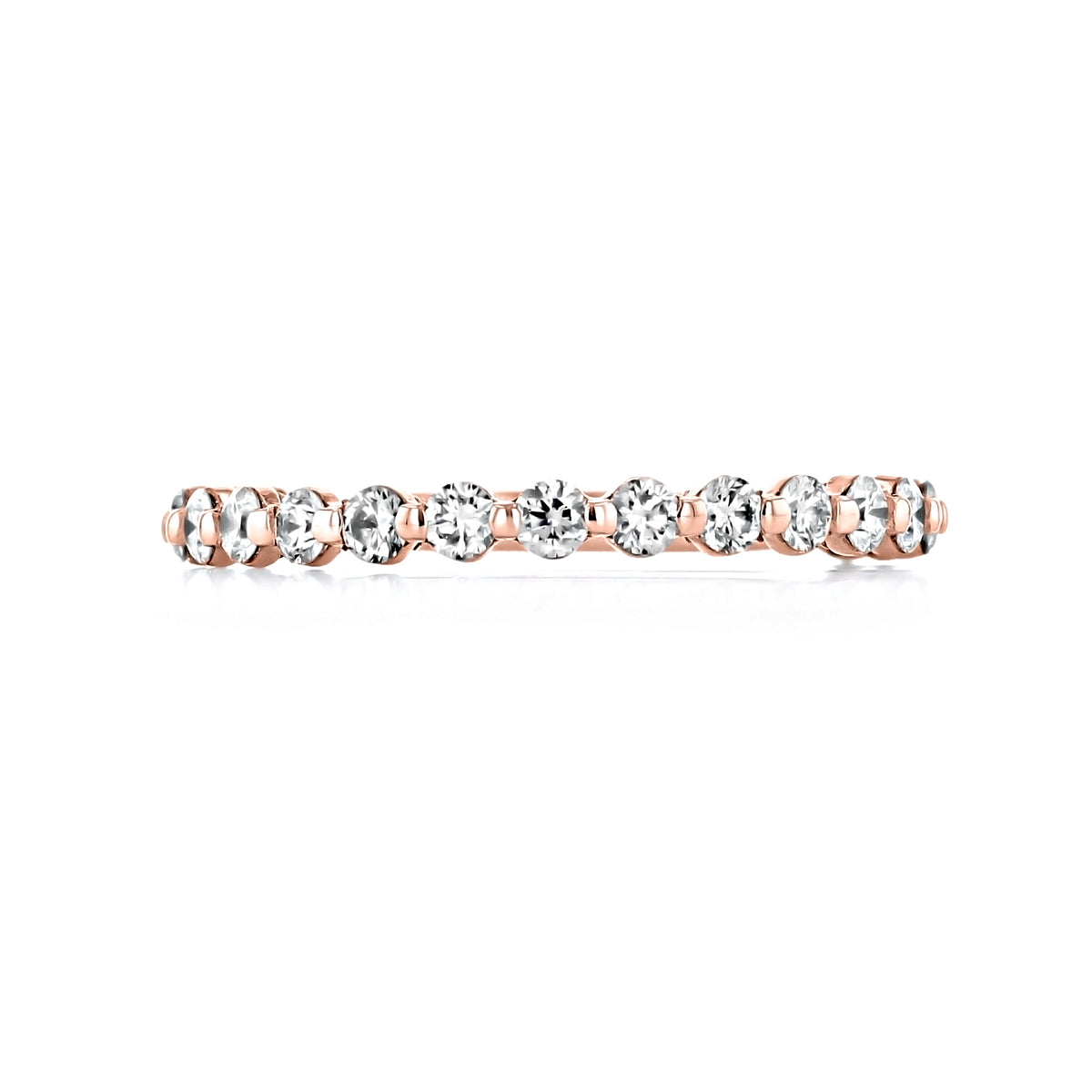 TACORI Sculpted Crescent | Diamond Band - 2666B34PK rose gold eternity band set with a continuous row of round brilliant-cut diamonds.