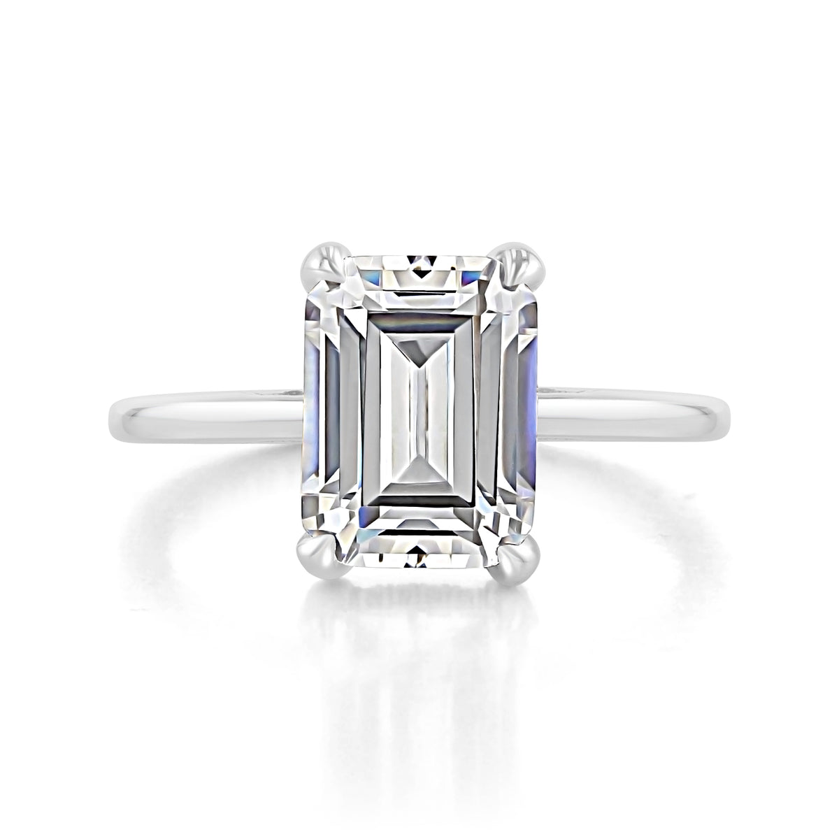 Simply Tacori | Emerald Solitaire Engagement Ring - 268815EC10X75 featuring an emerald-cut diamond solitaire set in platinum.