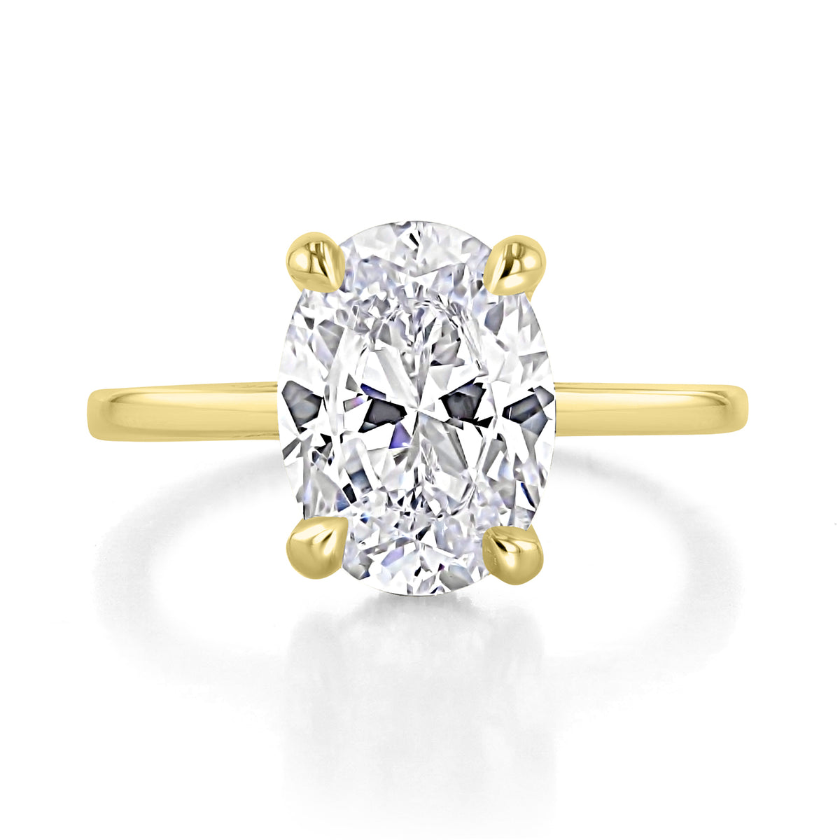 Simply Tacori | Oval Solitaire Engagement Ring - 268815OV115X85Y featuring a yellow gold band and an oval-cut center diamond held by four prongs.