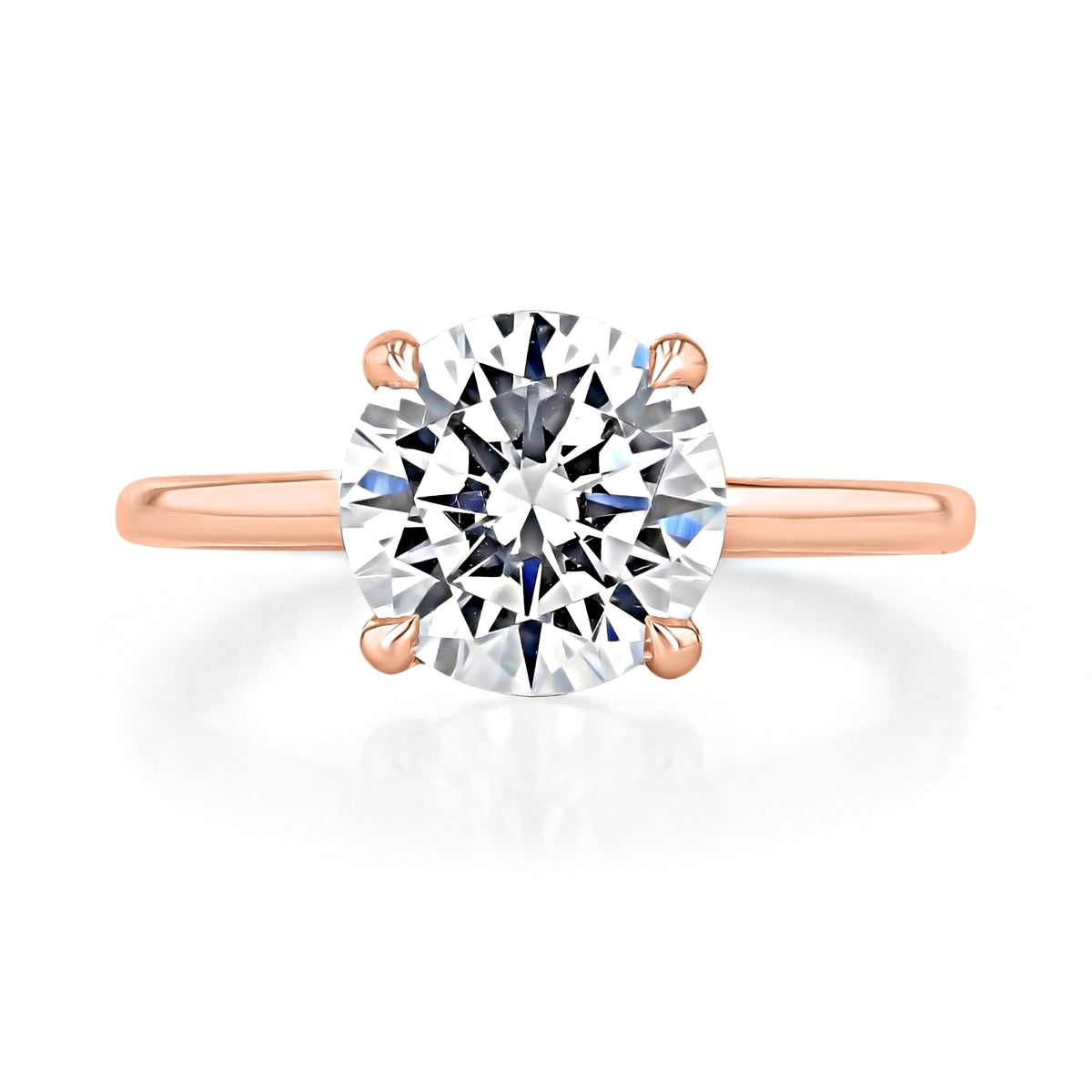 Simply Tacori | Round Solitaire Engagement Ring - 268815RD9PK featuring a round diamond solitaire set on a rose gold four-prong band.