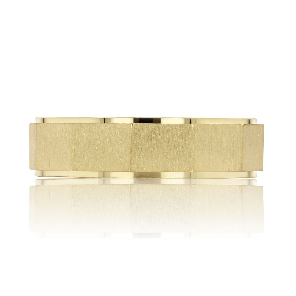 Tacori | Geometric Satin Wedding Band - 147-6YS in yellow gold with a brushed satin center and polished beveled edges.
