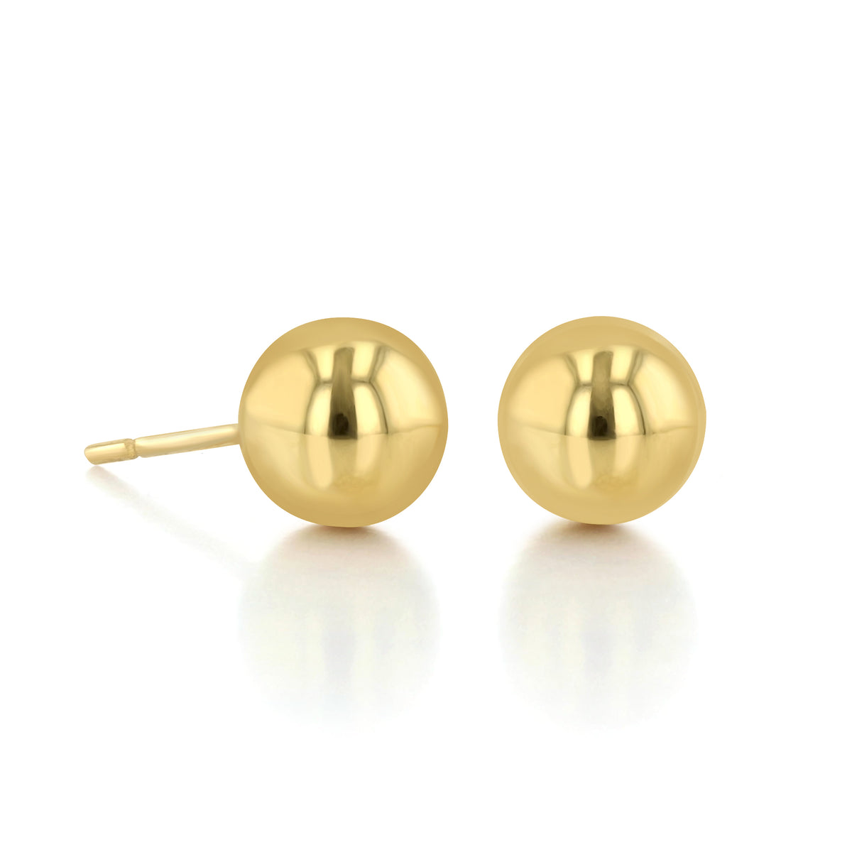 A pair of 14K Yellow Gold 8mm Ball Stud Earrings, featuring 8mm yellow gold ball studs perfect for everyday wear.