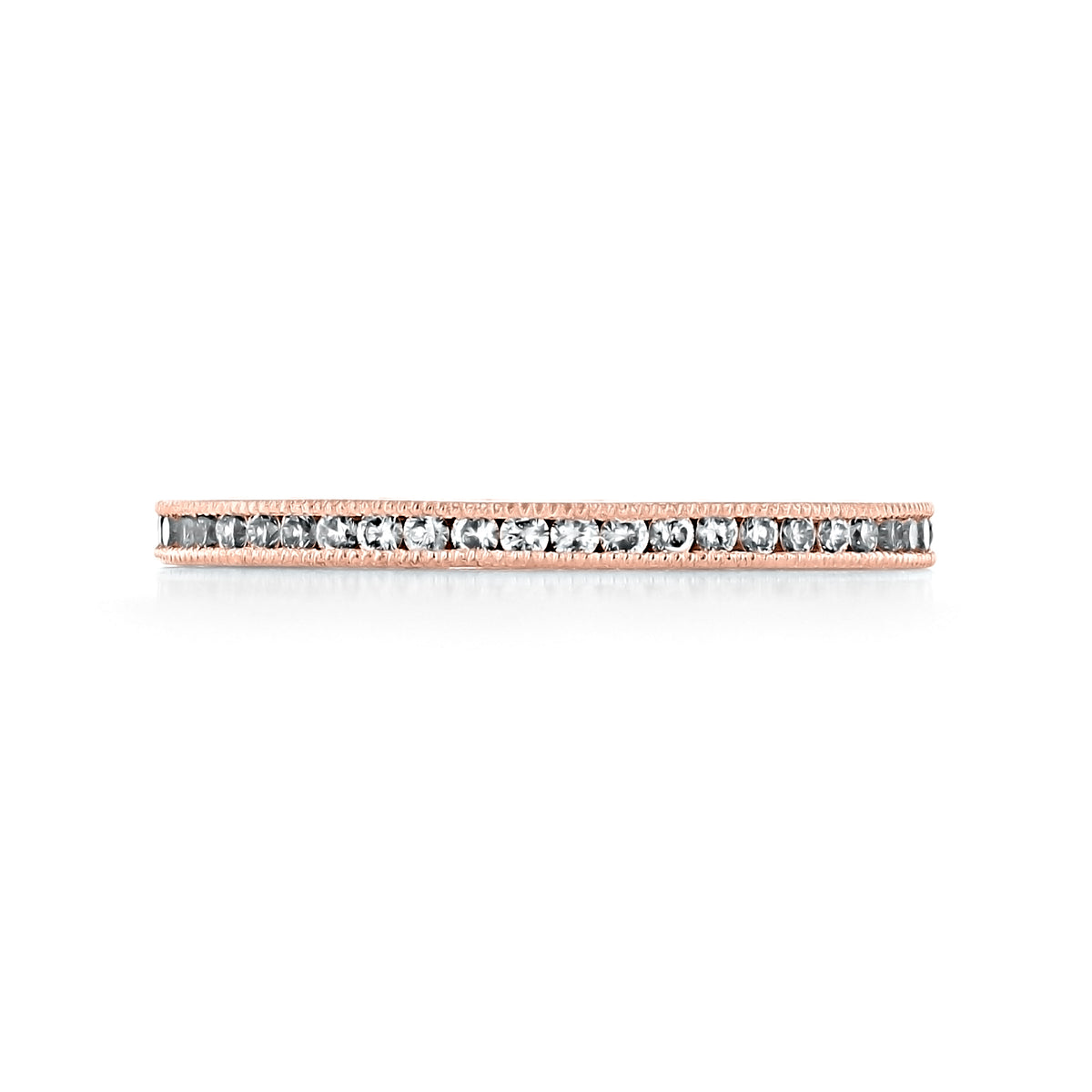 Tacori Sculpted Crescent | Diamond Band - 44-15ETPK: an 18k rose gold eternity band featuring a continuous row of channel-set diamonds.