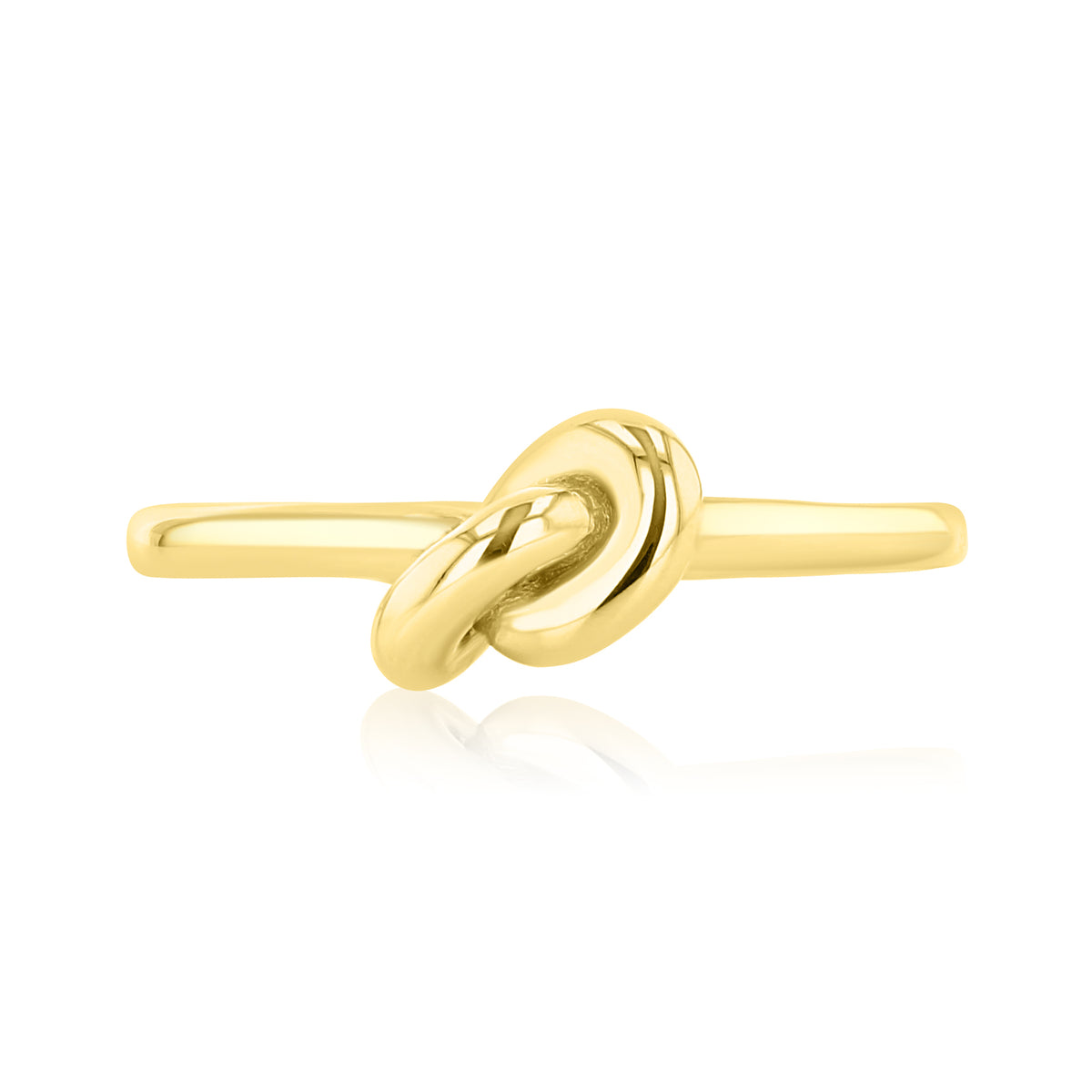 14K Yellow Gold Prong Knot Ring 6001695 featuring a yellow gold band with a decorative knotted design at the center.