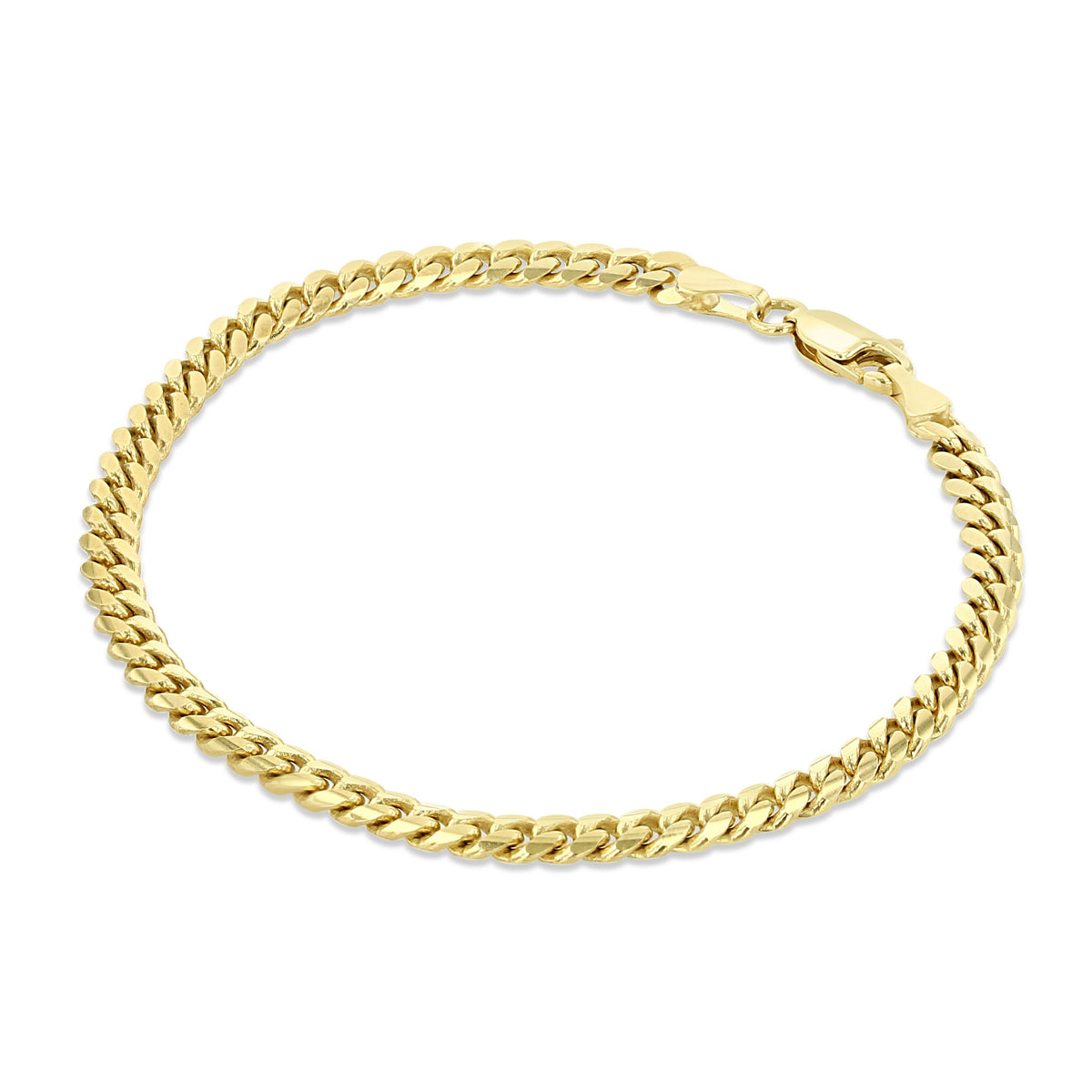 14K Yellow Gold Miami Cuban Link Bracelet | 7001254, featuring a lobster clasp.