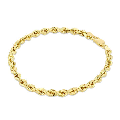 14K Yellow Gold Rope Chain Bracelet | 7001256 finished with a lobster clasp.