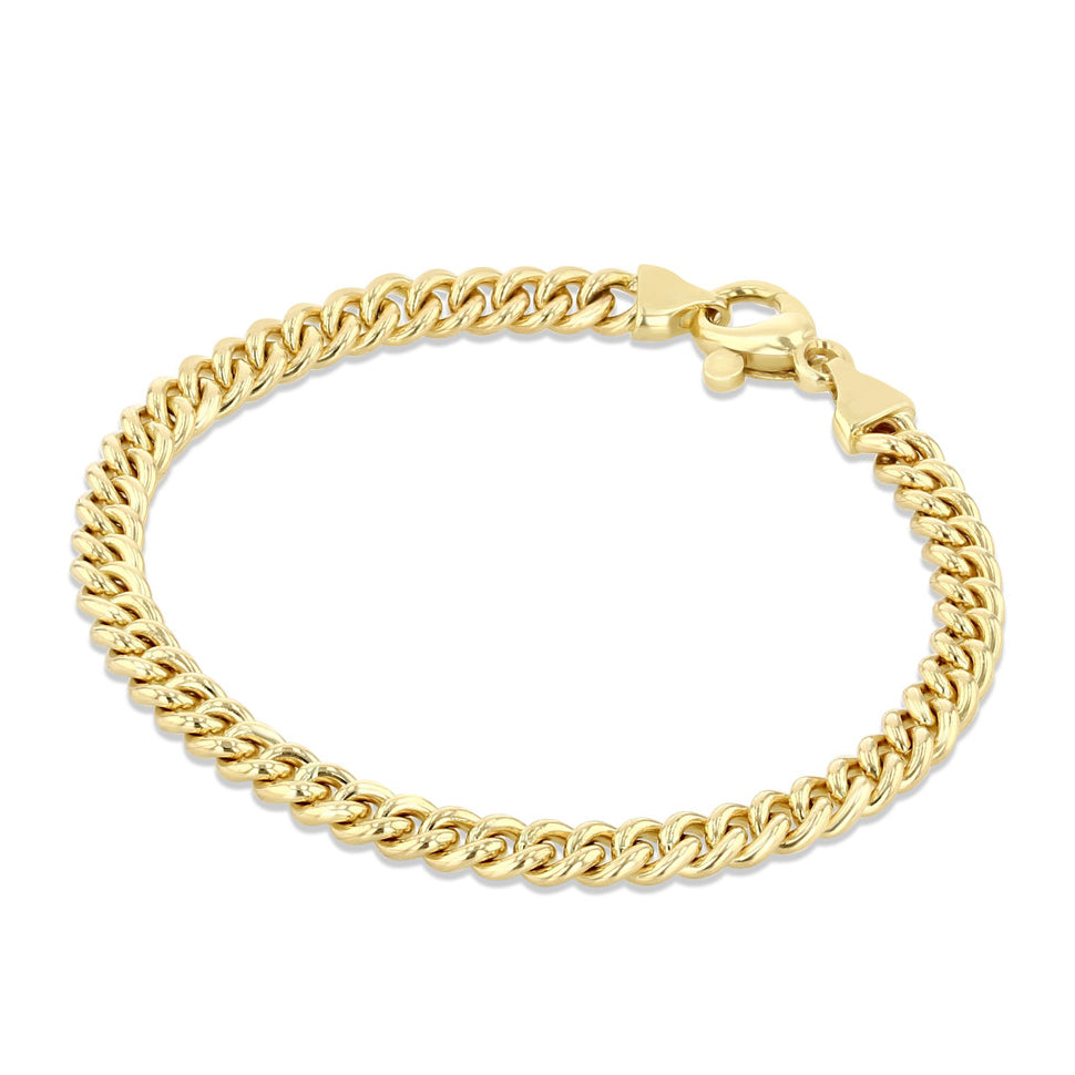 14K Yellow Gold Link Chain Bracelet | 7001260 in 14K yellow gold with a curb link design and a lobster claw clasp, perfect as a statement piece.