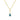A 14K Yellow Gold Blue Zircon Solitaire Pendant 88002-12 featuring a round blue zircon with a small diamond accent, hanging from a 14k yellow gold chain.