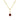 A 14K Yellow Gold Garnet Solitaire Pendant | 88002-1 featuring a round red garnet, the January birthstone, with a small diamond accent on a 14k yellow gold chain.
