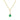 14K Yellow Gold Emerald Solitaire Pendant | 88002-5 featuring a round lab-grown emerald pendant on a yellow gold chain, accented with a small, round diamond at the bail.