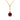 14K Yellow Gold Ruby Solitaire Pendant 88002-7 featuring a round-cut lab-grown ruby accented by a small white diamond on a yellow gold chain.