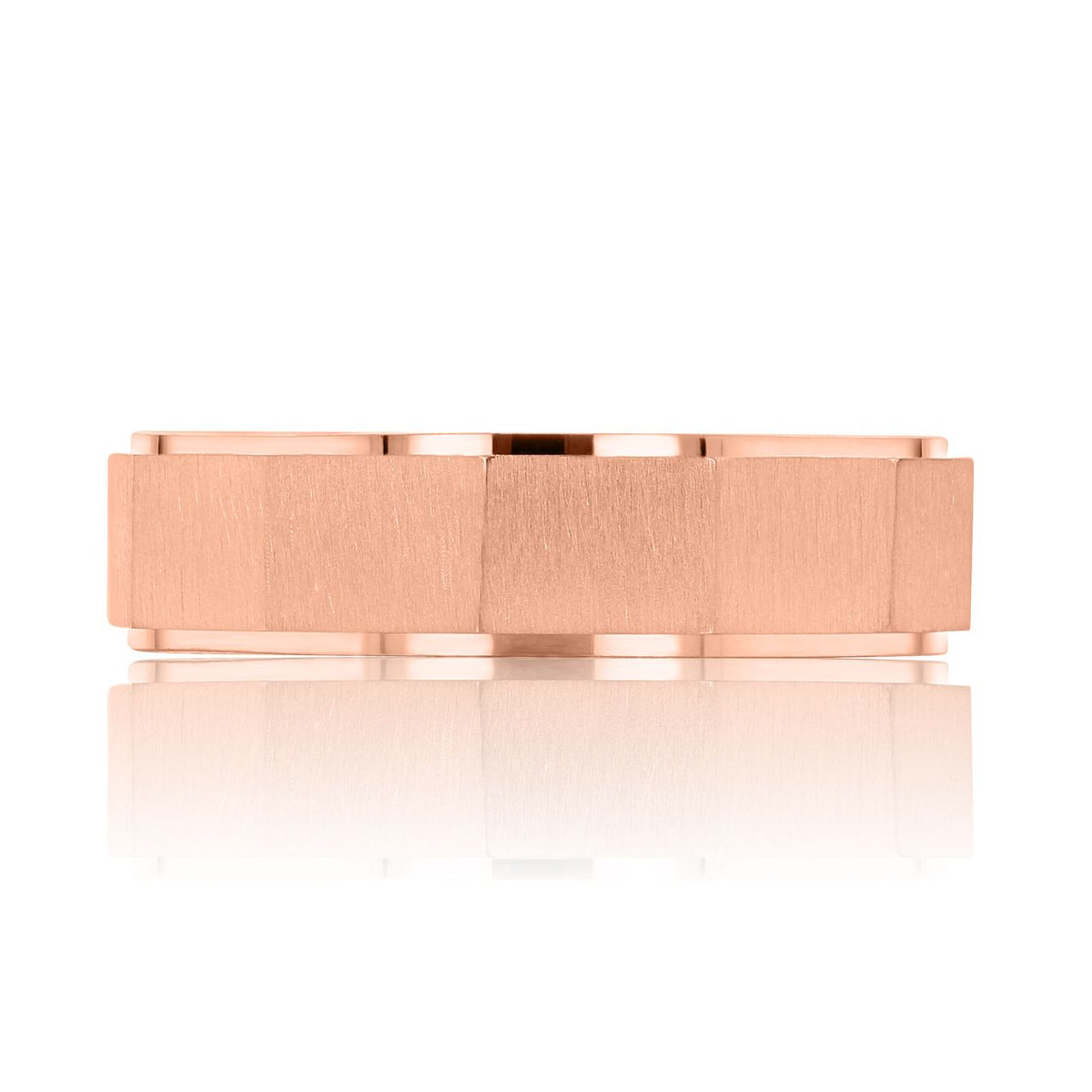 Tacori Geometric Satin Wedding Band - 147-6RS in rose gold, featuring a flat, geometric-faceted surface with a brushed finish.