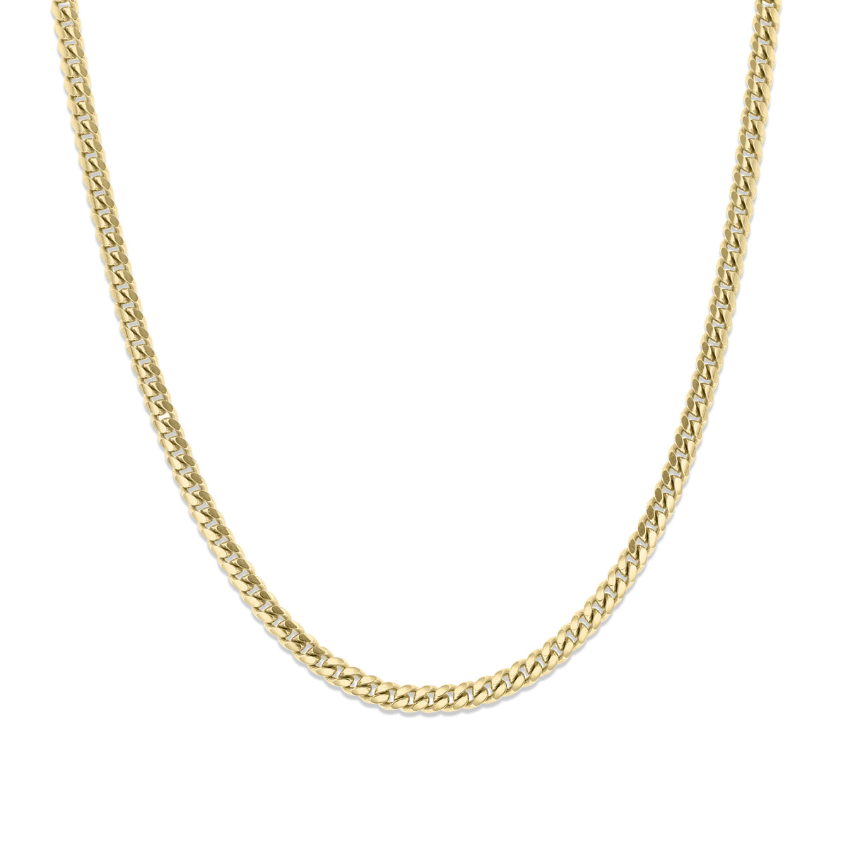 Gold-colored 2.5MM Miami Curb Chain | CH25CUY-20 necklace.