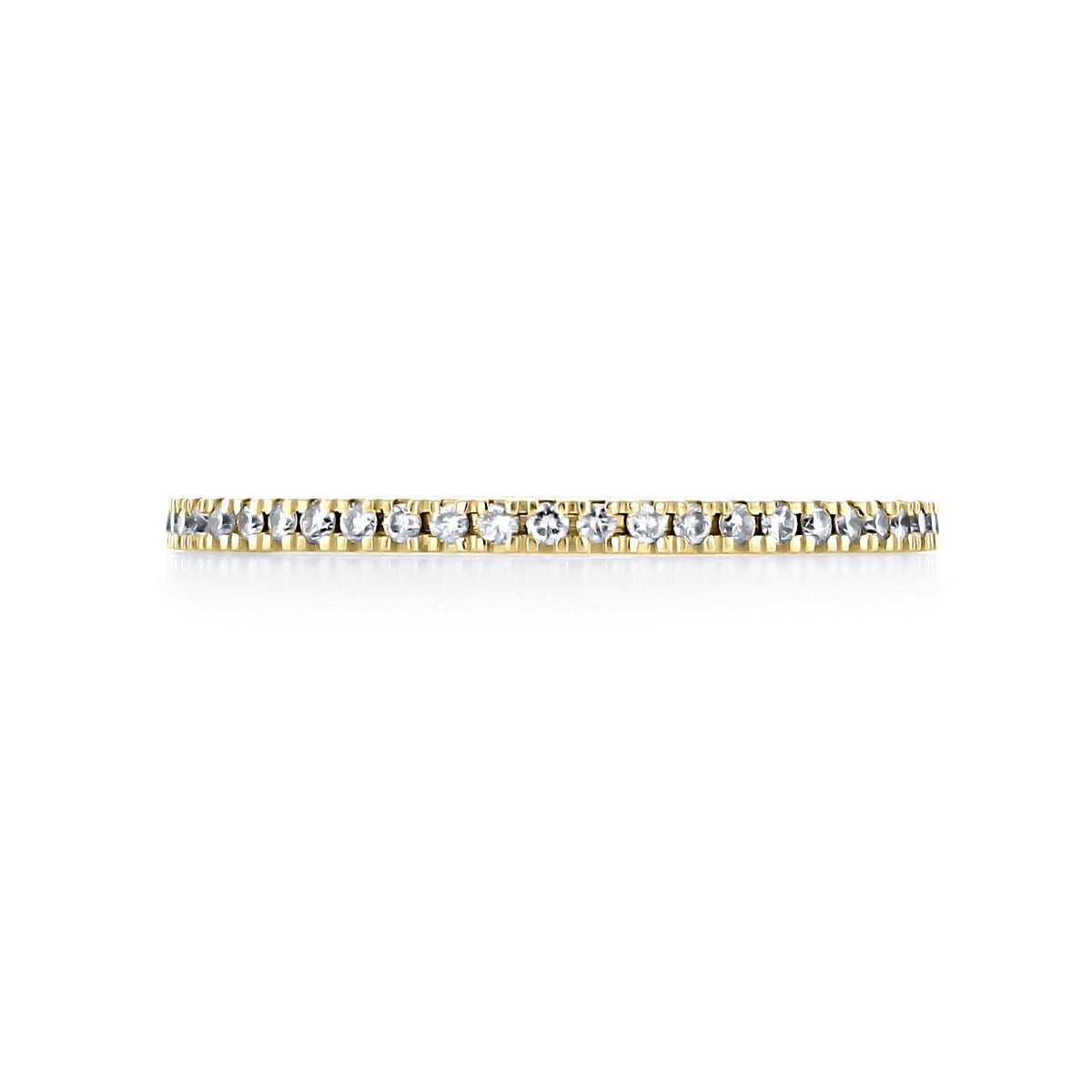 Estelle 1.50mm Diamond Eternity Band in gold, featuring a continuous row of micro-prong diamonds.