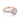 Florence | Round Halo Engagement Ring in rose gold, featuring a round center diamond in a halo setting on a split shank band lined with small diamonds.