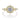 Veronique Halo Engagement Ring by Gabriel & Co. featuring an antique gold band with a round center stone, a hexagonal diamond halo, and diamond-accented split shanks.