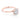 Doheny | Round Cathedral Solitaire Engagement Ring in 14k rose gold, angled view of the round center diamond on a slim polished band.