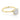 Doheny | Round Cathedral Solitaire Engagement Ring in 14k yellow gold, angled view of the round center diamond on a slim polished band.