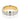 Beveled Wedding Band | FG202-7, a two-tone men’s wedding band featuring a brushed silver center and polished yellow gold beveled edges.