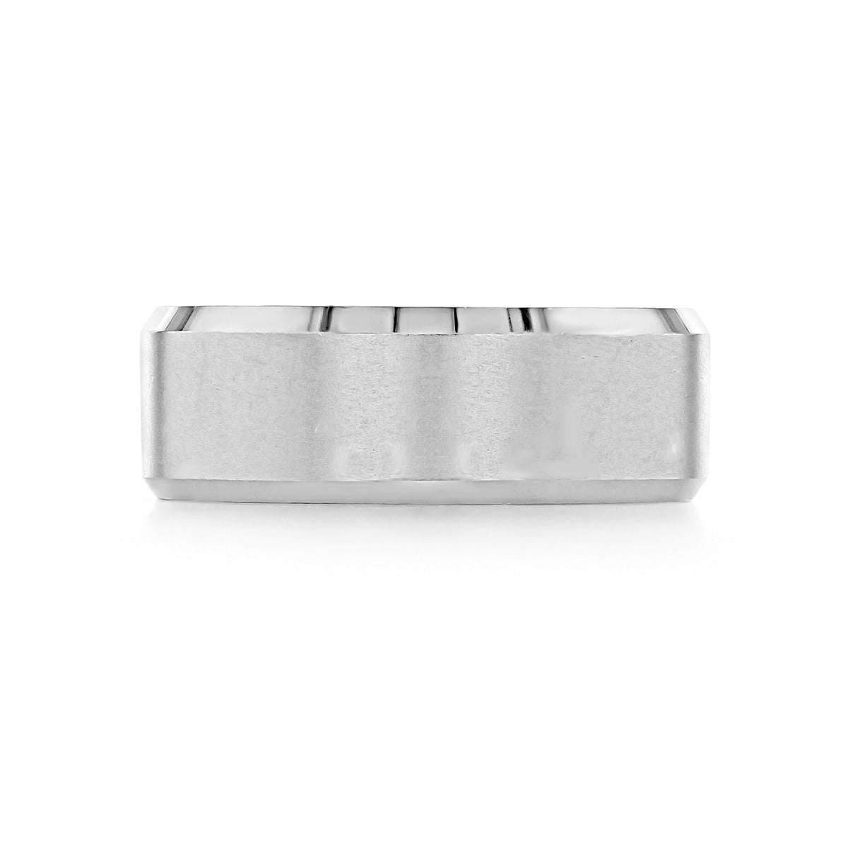 Artcarved Beveled Wedding Band | FG202 in silver-tone with a brushed center and beveled edges.