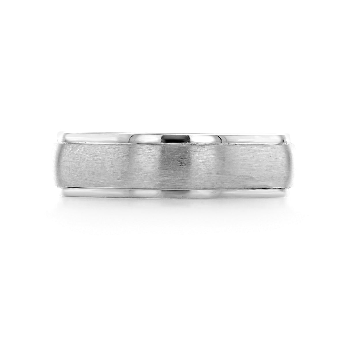 Artcarved Brushed Wedding Band | FG235Y in silver-tone with a brushed finish and polished edges.