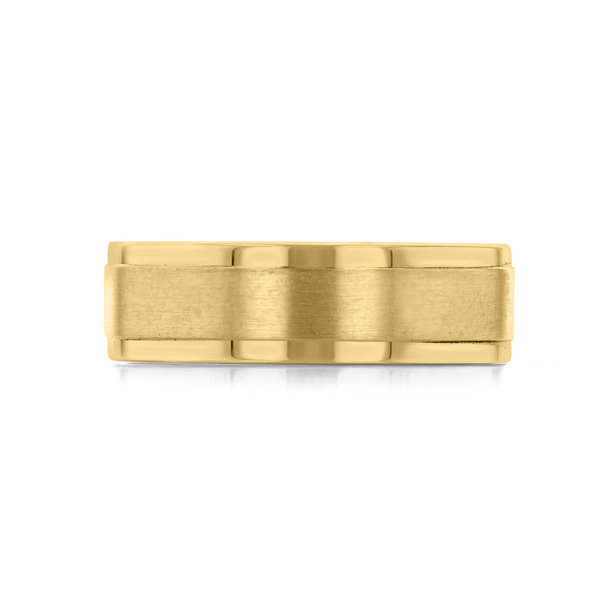 Artcarved Brushed Wedding Band | FG334 in classic yellow gold, featuring a brushed center finish with polished edges.