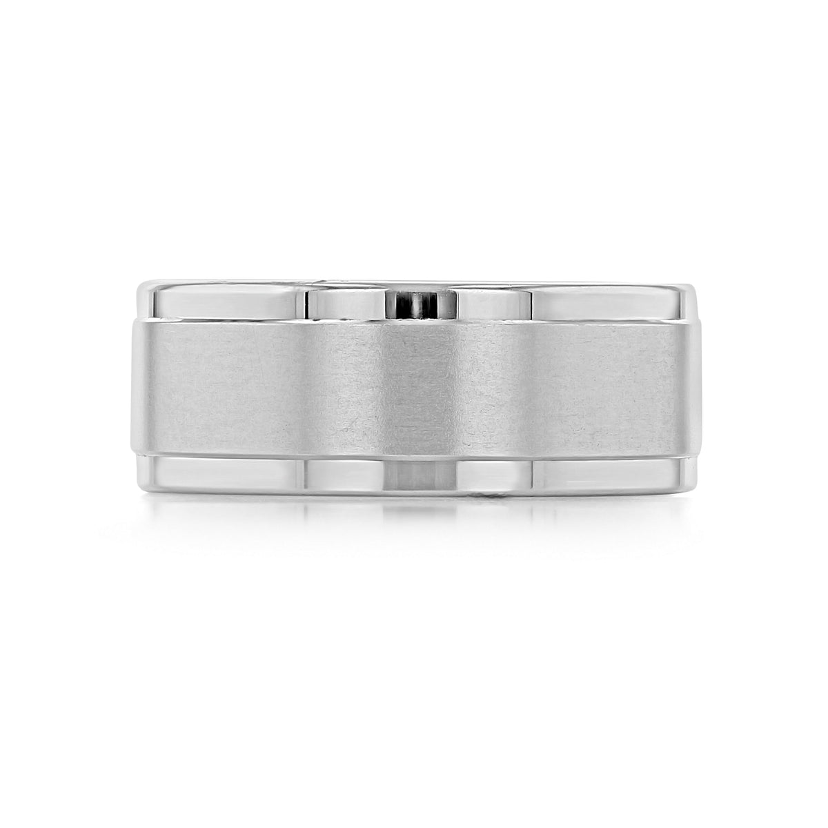 Artcarved Brushed Wedding Band | FG334 in white gold featuring a matte center finish and polished edges.