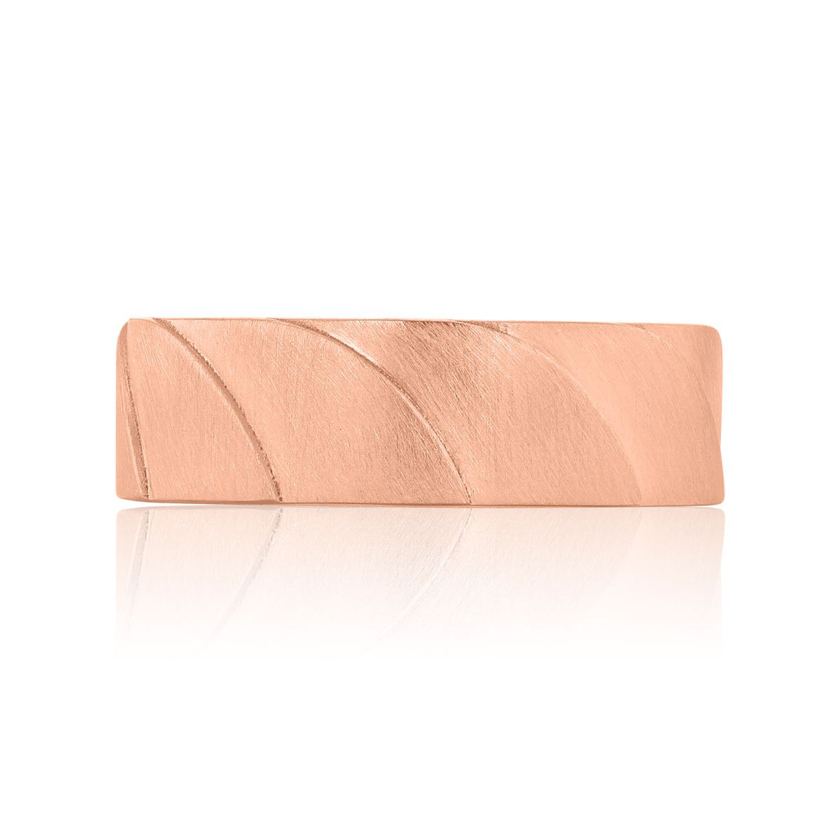 Tacori | Satin Finish Wedding Band - 146-7RS in rose gold with a satin finish and diagonal grooves.