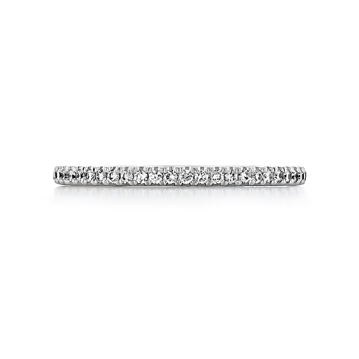 A thin Petite Crescent | Diamond Band - HT254515BW eternity band by Tacori, featuring a continuous row of small round diamonds.