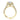 Gold Petite Crescent | Round Bloom Engagement Ring - HT2555RD8Y featuring an octagon diamond center, a diamond halo, and accent diamonds.
