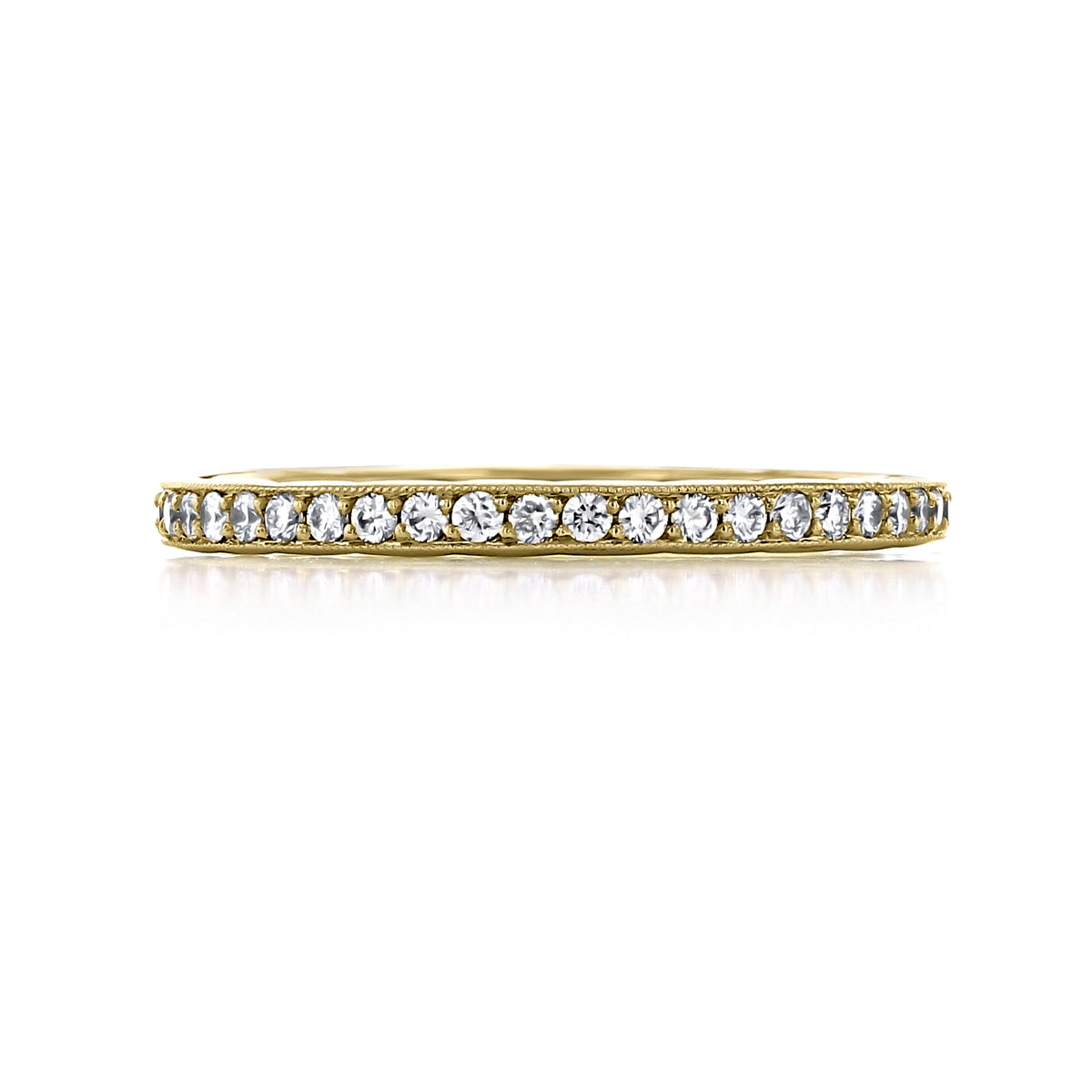 Yellow gold Tacori RoyalT | Diamond Band - HT2627B34Y set with a continuous pavé row of round diamonds.