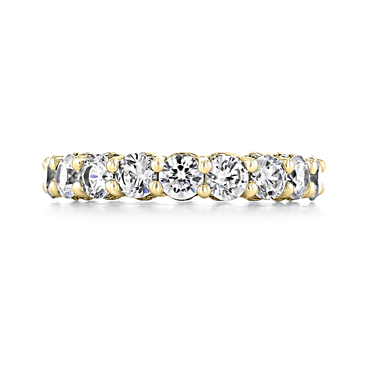 RoyalT | Eternity Band - HT263365Y in yellow gold featuring a continuous row of round brilliant cut diamonds.