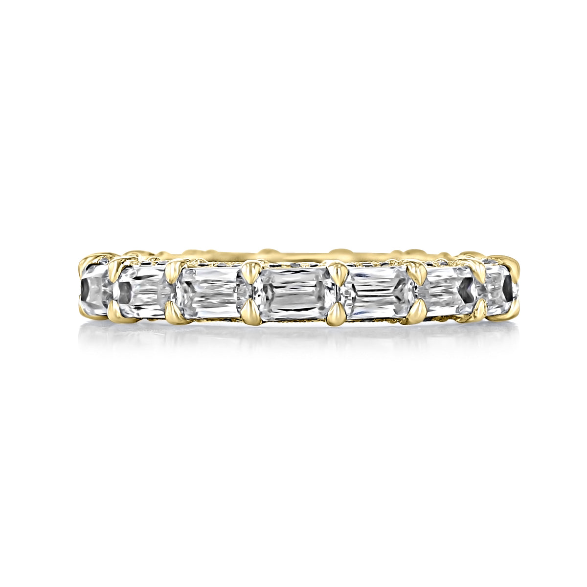 Tacori RoyalT | Eternity Band - HT264865Y featuring a continuous row of gold-set emerald-cut diamonds.