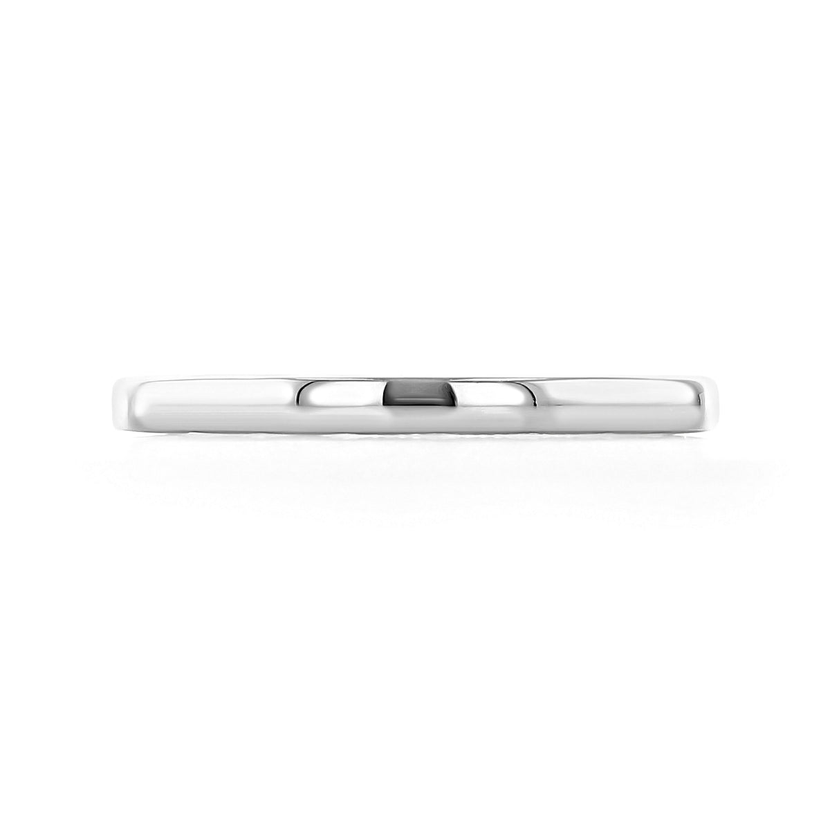 Side profile view of a smooth metal Tacori Coastal Crescent | Diamond Band - P101BF wedding band.