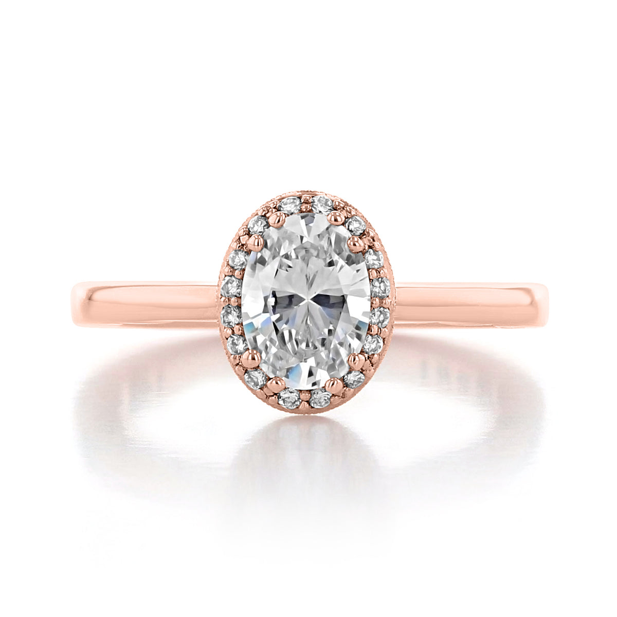 Tacori Coastal Crescent | Oval Solitaire Engagement Ring - P101OV75X55PK in rose gold, featuring an oval-cut diamond solitaire and a delicate halo.