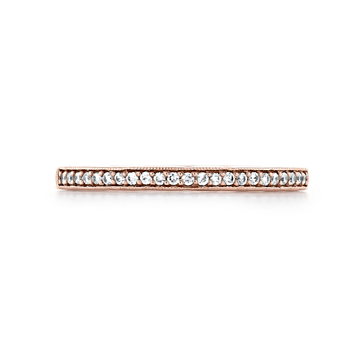 Coastal Crescent | Diamond Band - P103BFPK rose gold eternity band by Tacori, featuring a single row of pavé-set round diamonds.