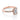 Coastal Crescent | Emerald Solitaire Engagement Ring - P103EC7X5PK in rose gold, featuring an emerald-cut center diamond surrounded by a halo of small round diamonds on a pavé band.