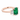 Emerald Three-Stone Engagement Ring | TR93 14K rose gold three-stone engagement ring featuring a rectangular lab-grown emerald center stone flanked by two tapered baguette diamonds.