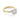 Vivienne round three-stone engagement ring in 14k yellow gold with a round-cut center diamond flanked by two diamond baguette side stones.