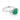 Icing On The Ring Emerald Three-Stone Engagement Ring | TR97 featuring a cushion-cut lab-created emerald center flanked by two smaller square-cut diamonds on a white gold band.