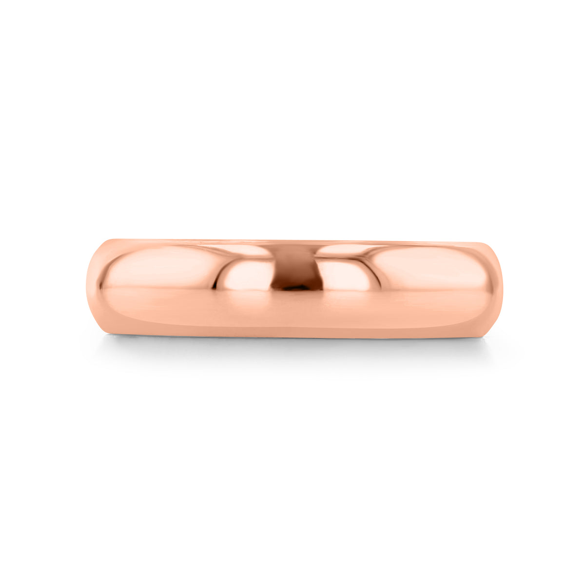 Carmel 4.5mm High Dome Polished Wedding Band in rose gold with a high domed profile.