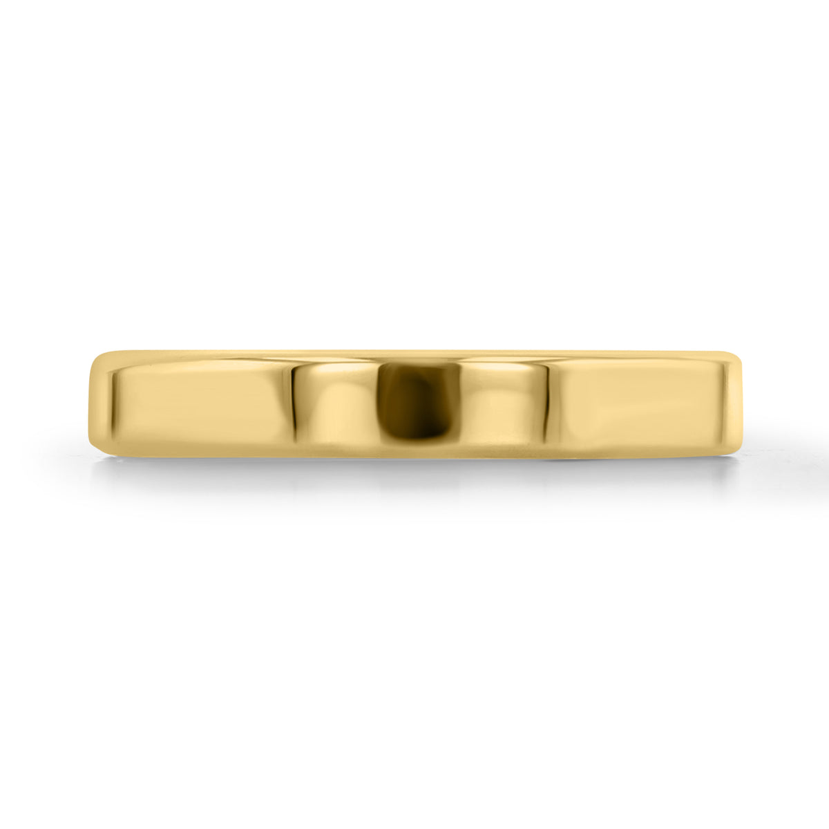 Hadley | 3mm Flat Top Polished Wedding Band in yellow gold with a flat top surface.