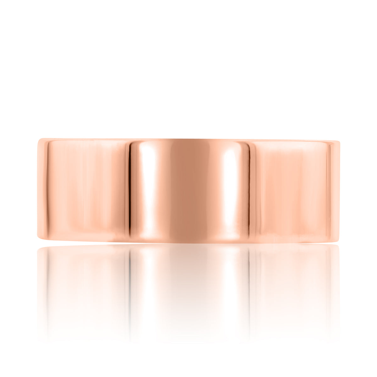 A wide, 8mm polished rose gold Polished Wedding Band | WB468.