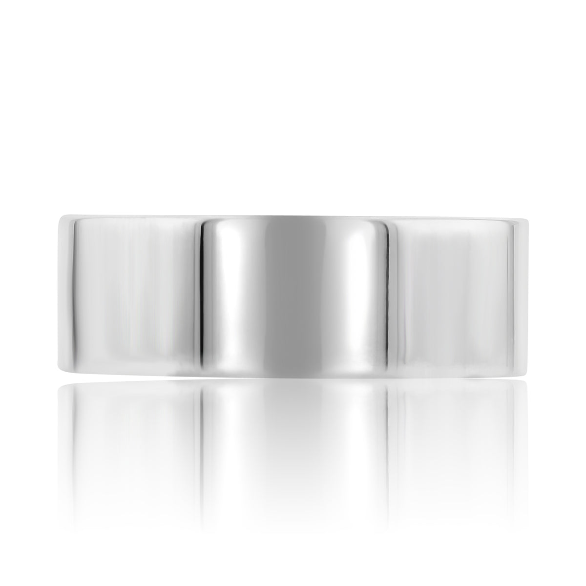 A wide, polished platinum Polished Wedding Band | WB468.